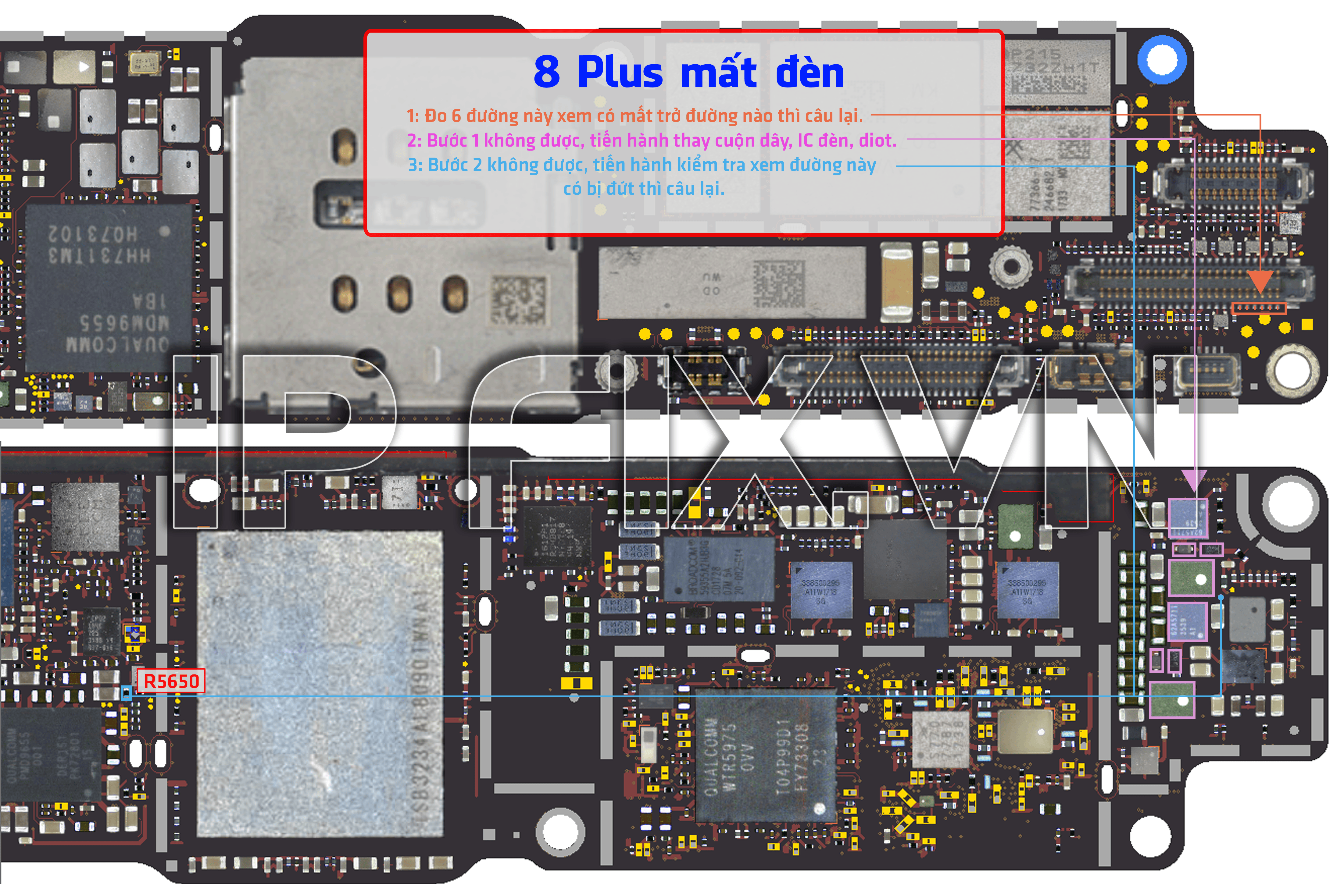 8 Plus mất đèn
